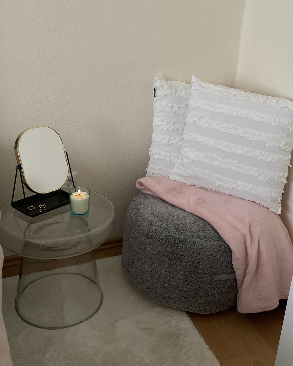  Pouffe KANDHKOT Cotton Grey