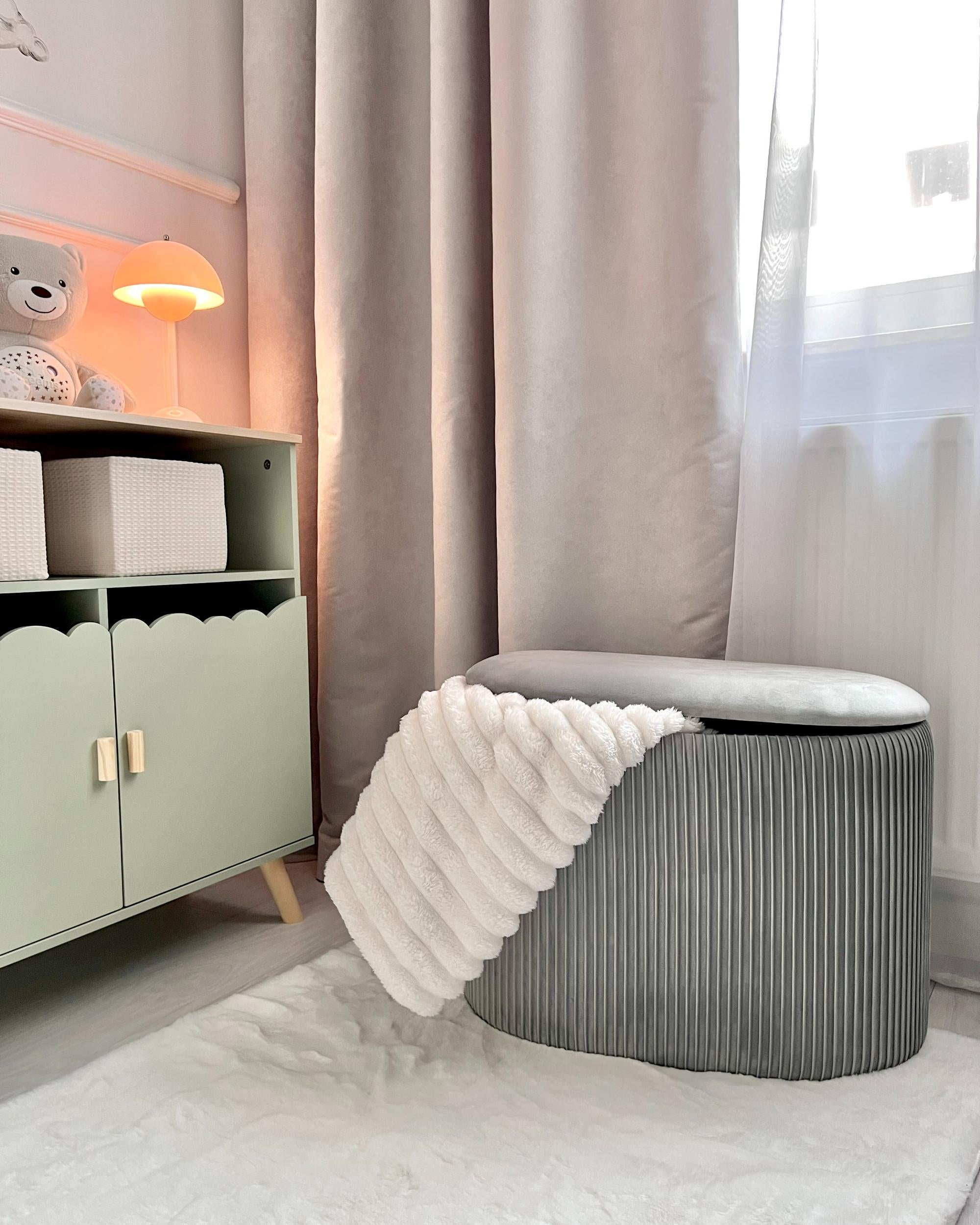  Storage Pouffe RICHLAND Velvet Light Grey