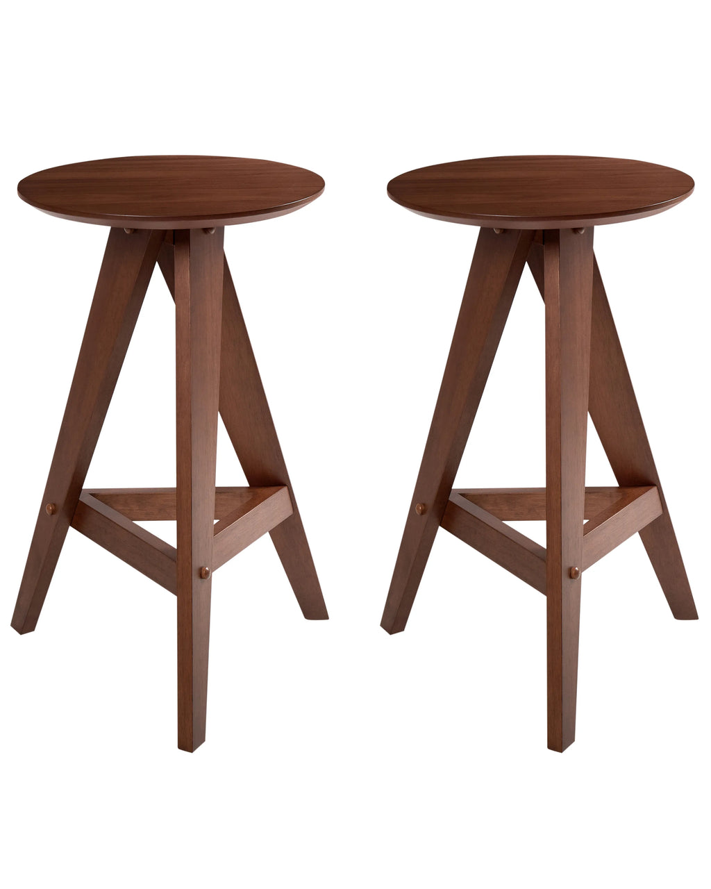  Set Of 2 Bar Stools AROMA Wood Dark Brown