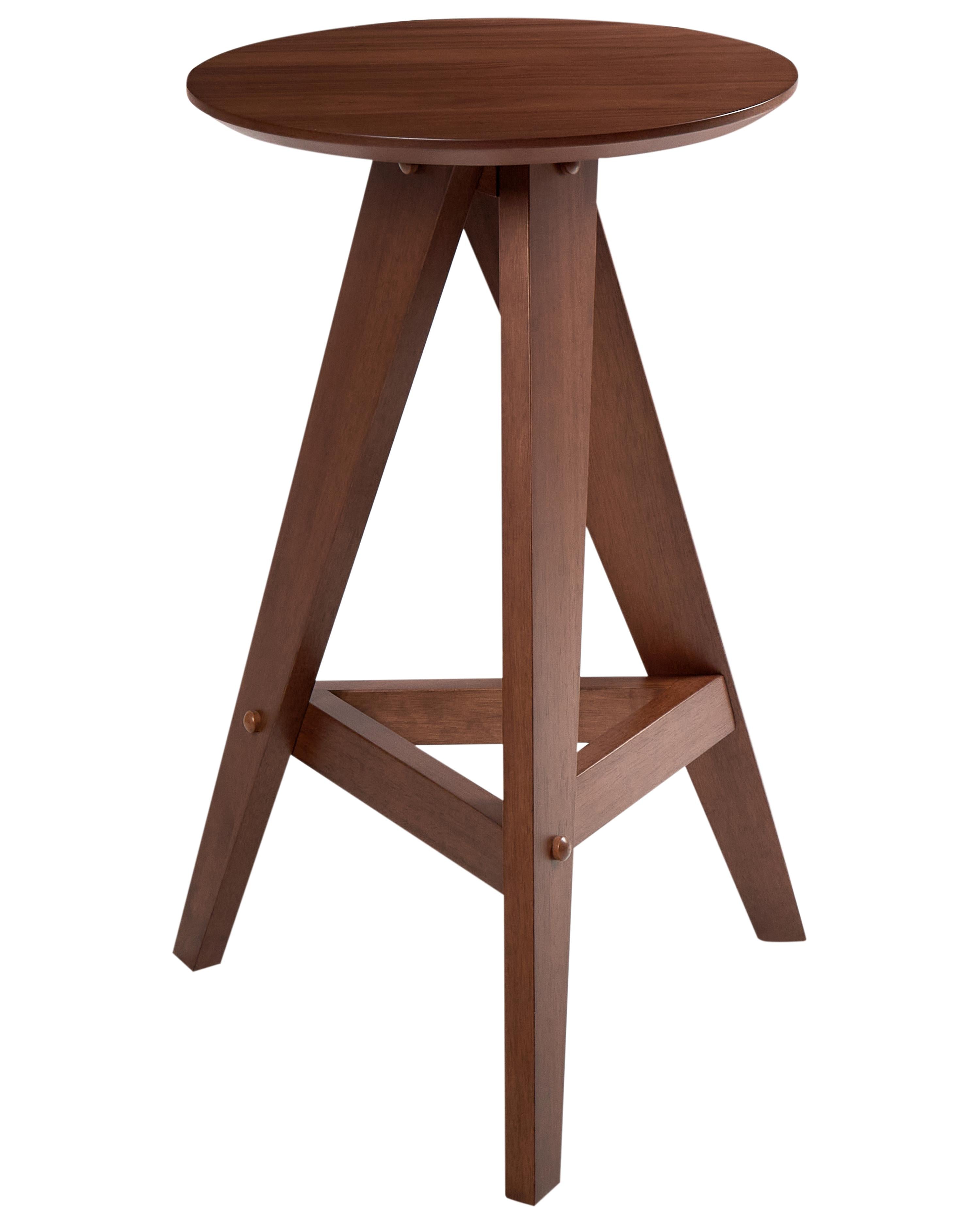  Set Of 2 Bar Stools AROMA Wood Dark Brown