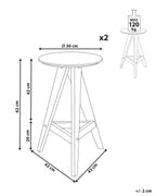  Set Of 2 Bar Stools AROMA Wood Dark Brown