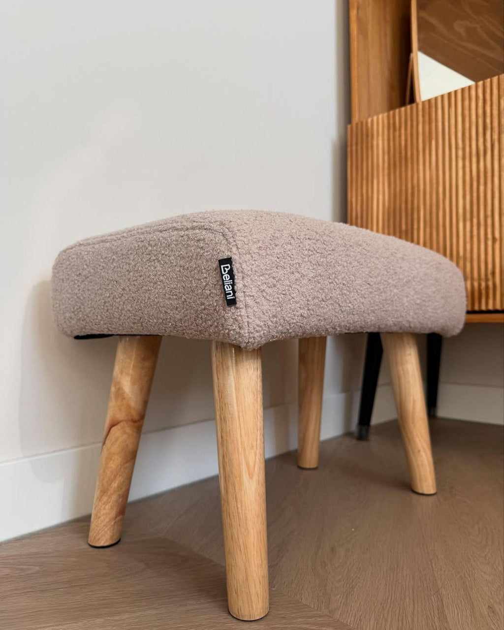  Footstool TAKOMA Boucle Light Beige