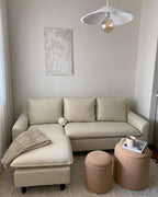  Set Of 2 Storage Pouffes BEREA Boucle Light Brown