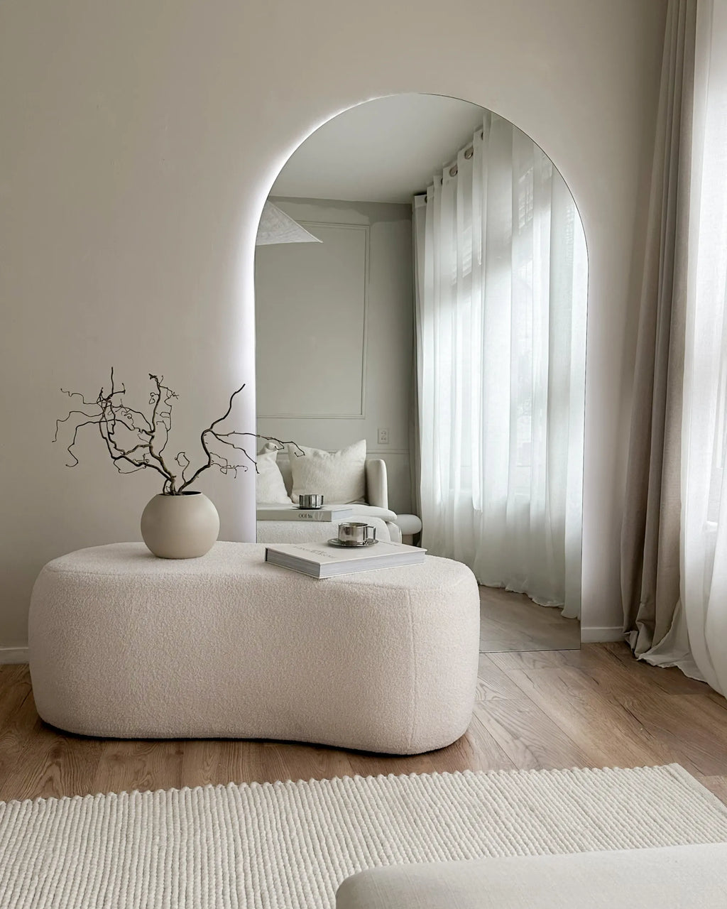  Pouffe BAYARD Boucle Off-White
