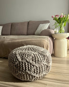  Pouffe Macramé TRIMAN Cotton Taupe