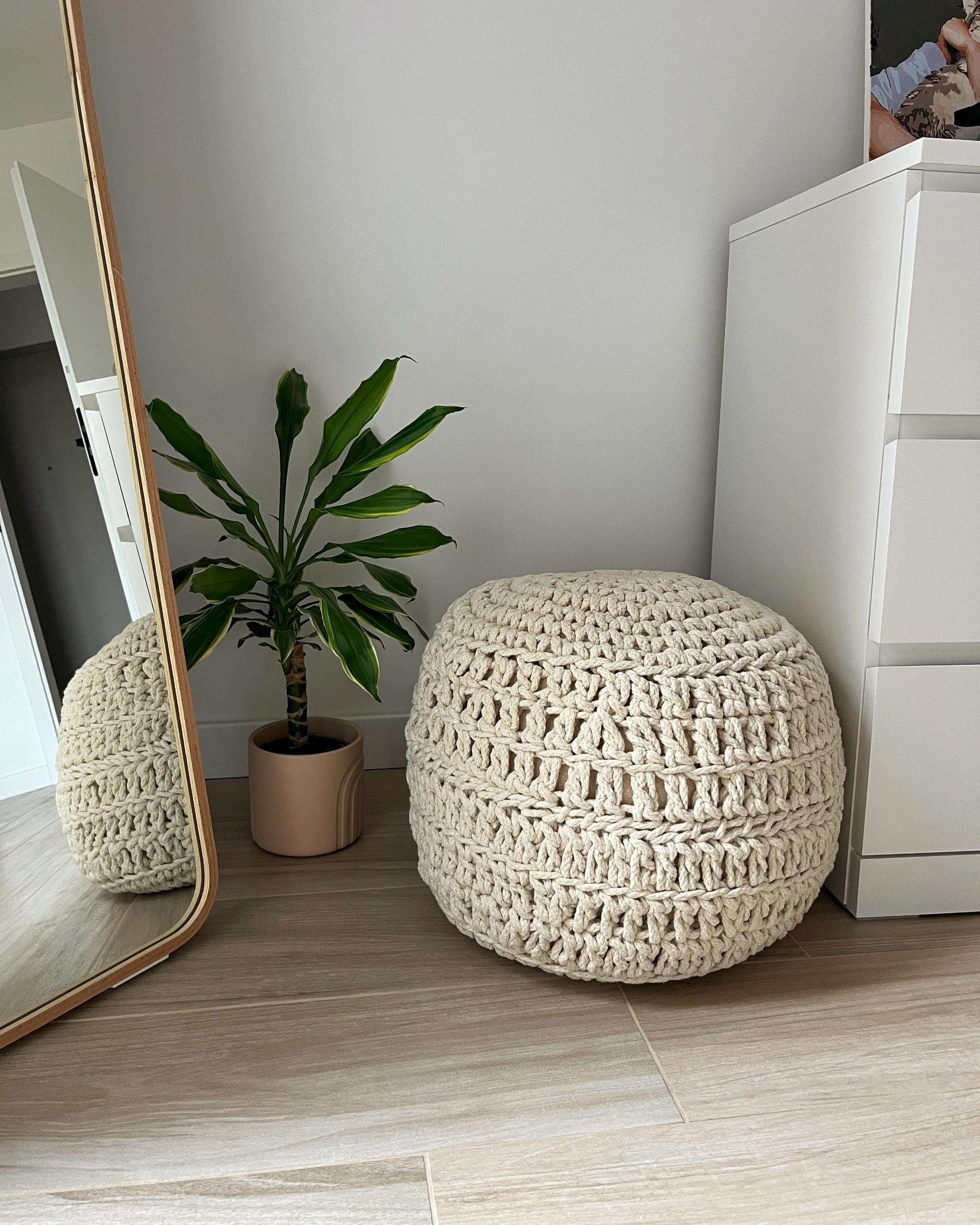  Pouffe ARPATU Cotton Light Beige