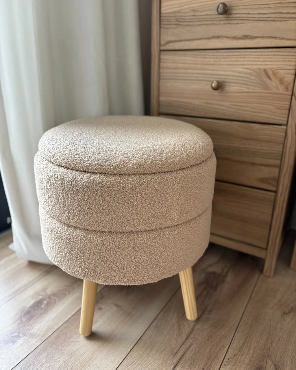  Storage Stool OKATON Boucle Beige