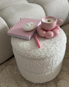 Storage Pouffe OGDEN Boucle White
