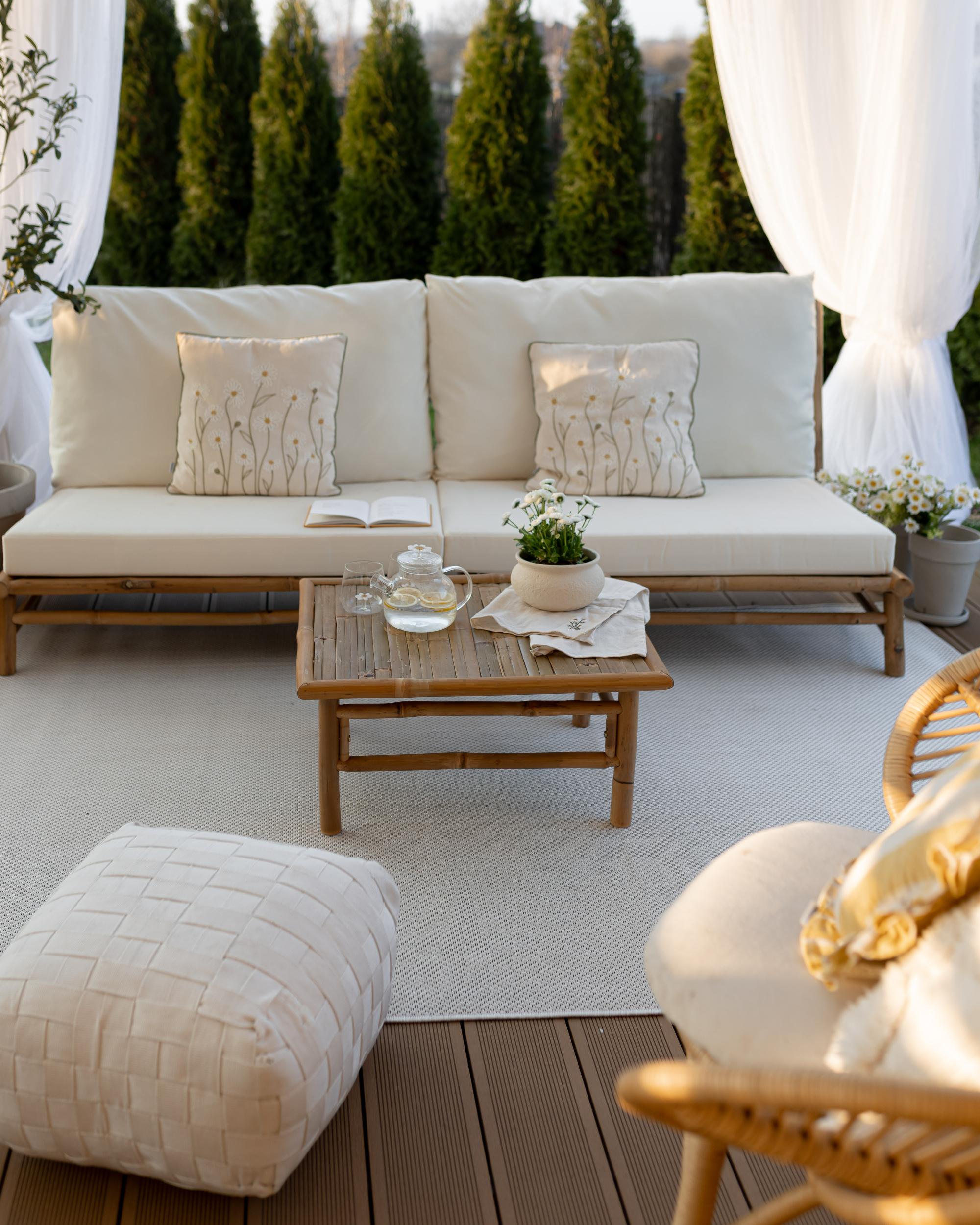 Pouffe BODLA Synthetic Material White