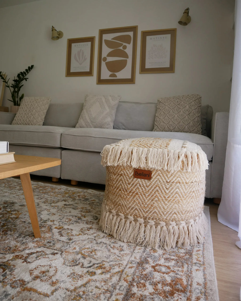  Pouffe ALUPOLA Jute Beige