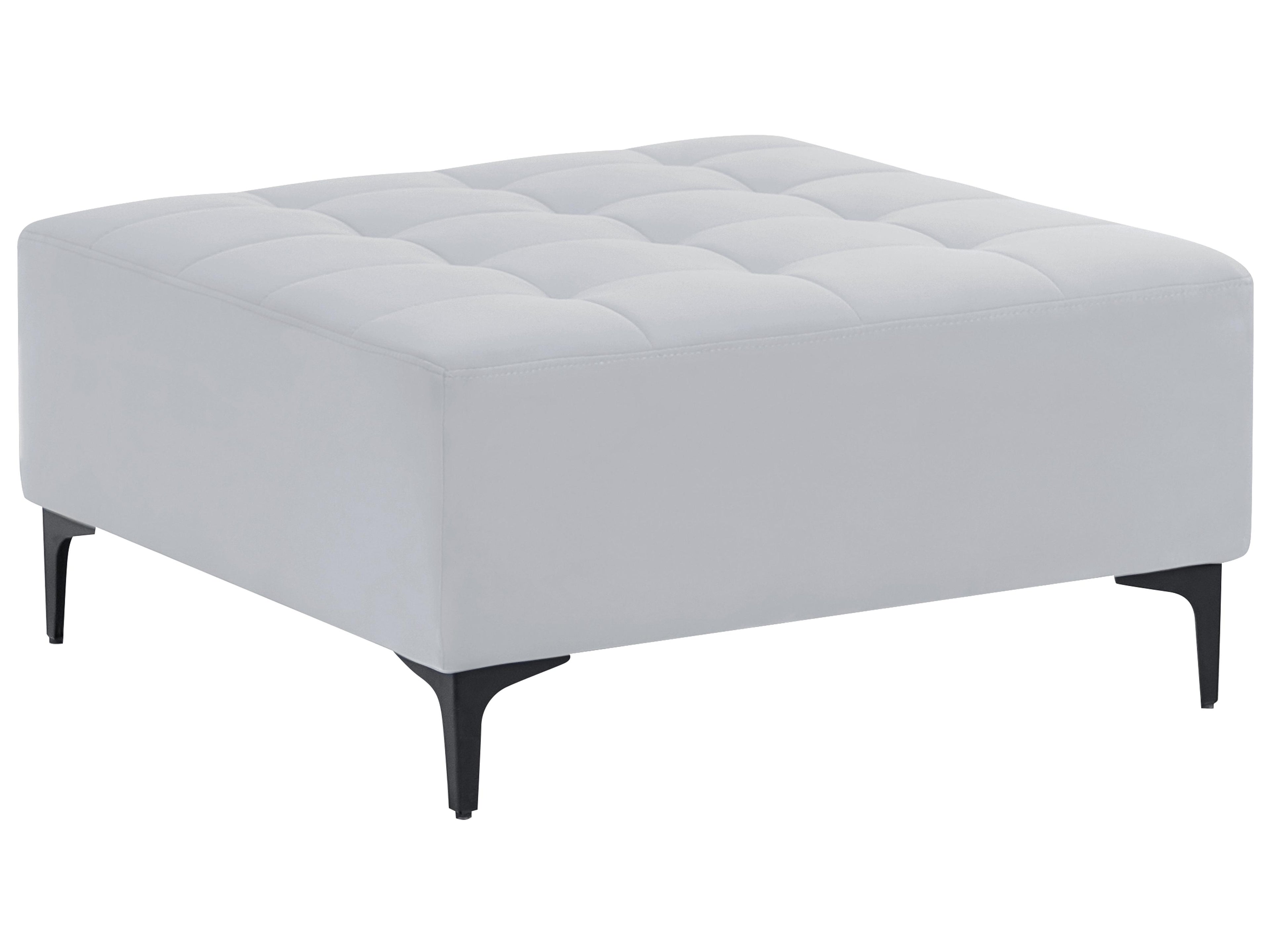  Ottoman ABERDEEN Velvet Light Grey