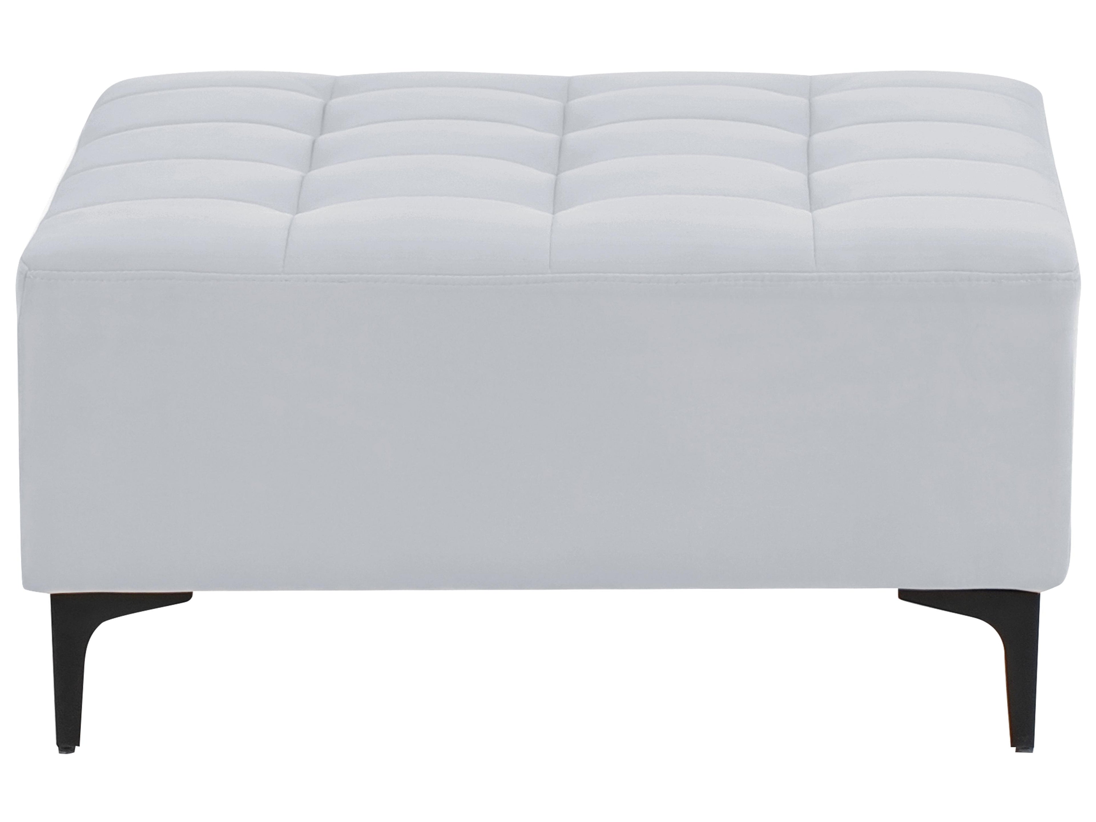  Ottoman ABERDEEN Velvet Light Grey