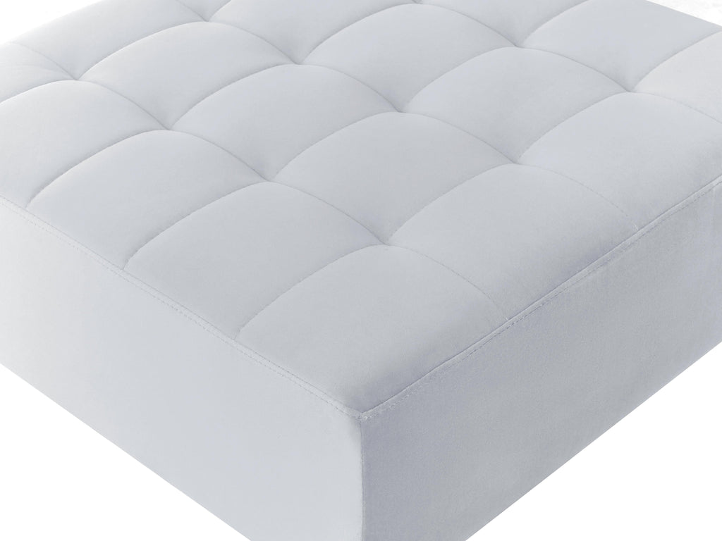  Ottoman ABERDEEN Velvet Light Grey
