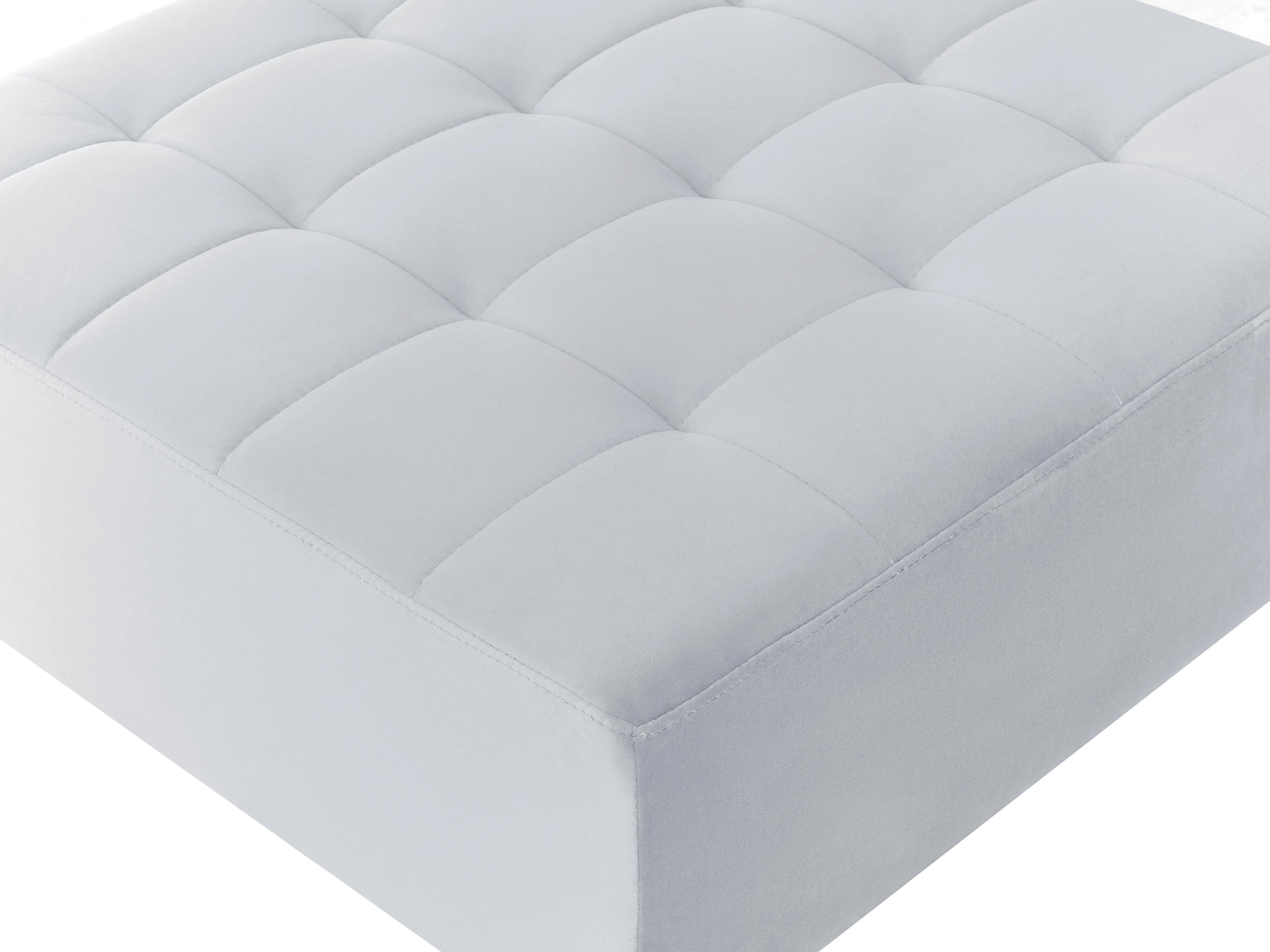  Ottoman ABERDEEN Velvet Light Grey