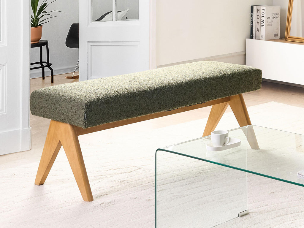  Bench TAMRE Boucle Green/ Light Brown
