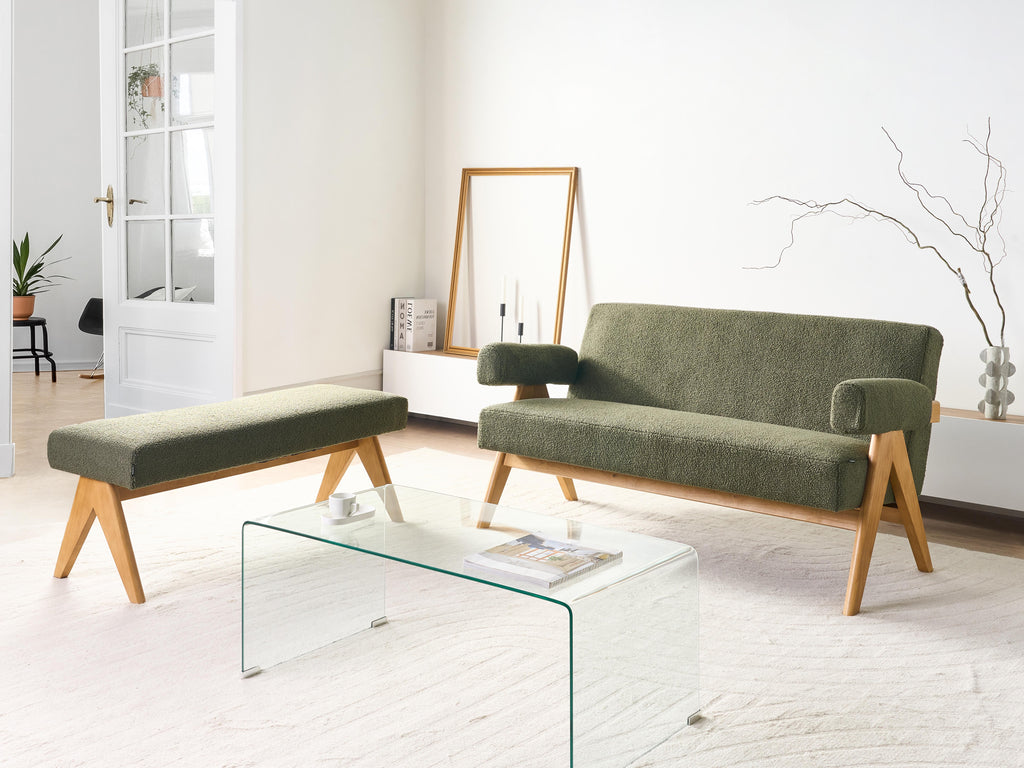  Bench TAMRE Boucle Green/ Light Brown