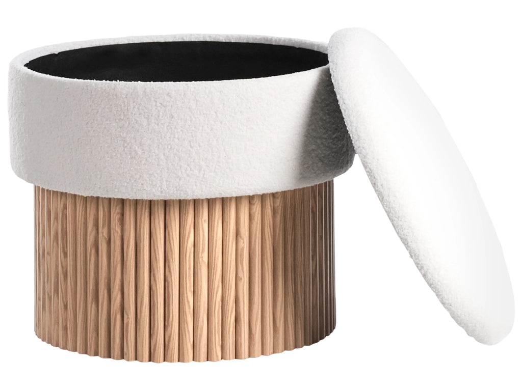  Storage Pouffe RICHEY Boucle Off-White