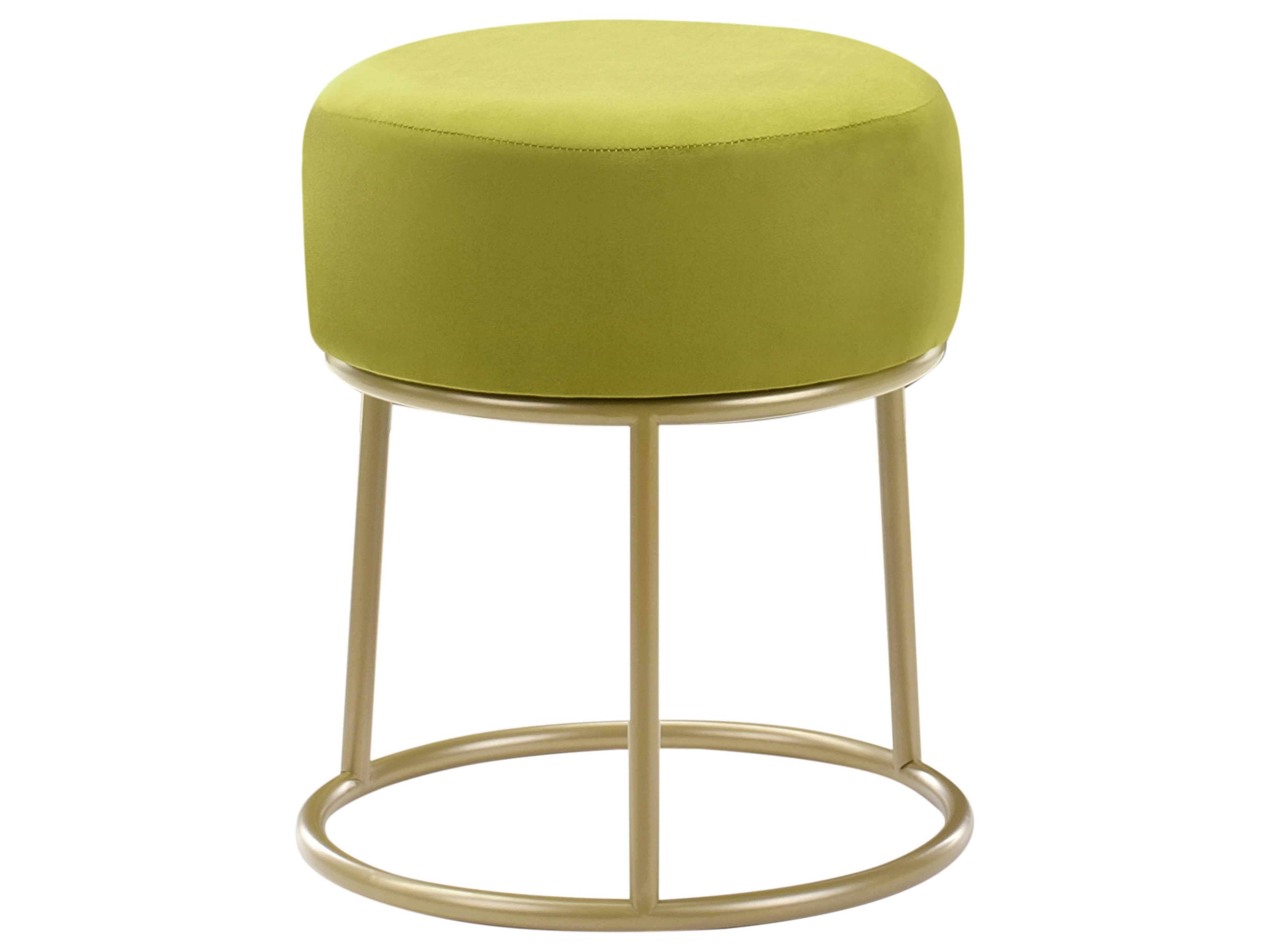  Footstool DELCO Velvet Lime Green