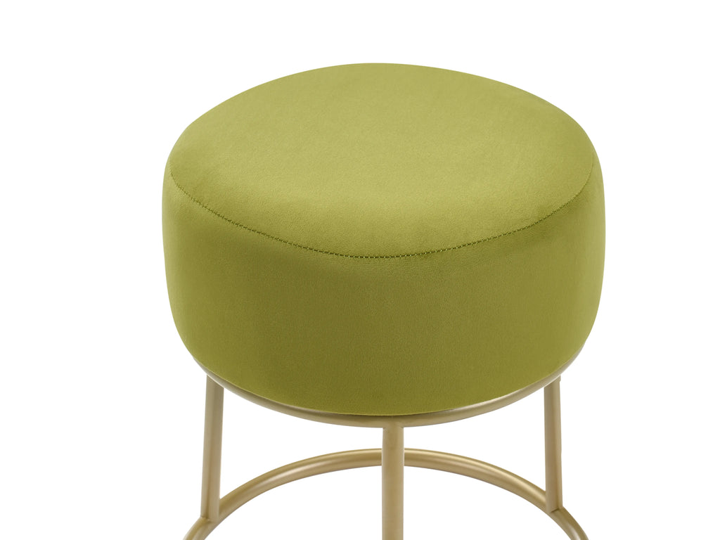  Footstool DELCO Velvet Lime Green