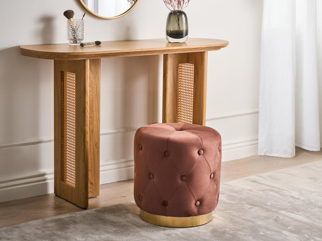  Pouffe CARROLLTON Velvet Brown