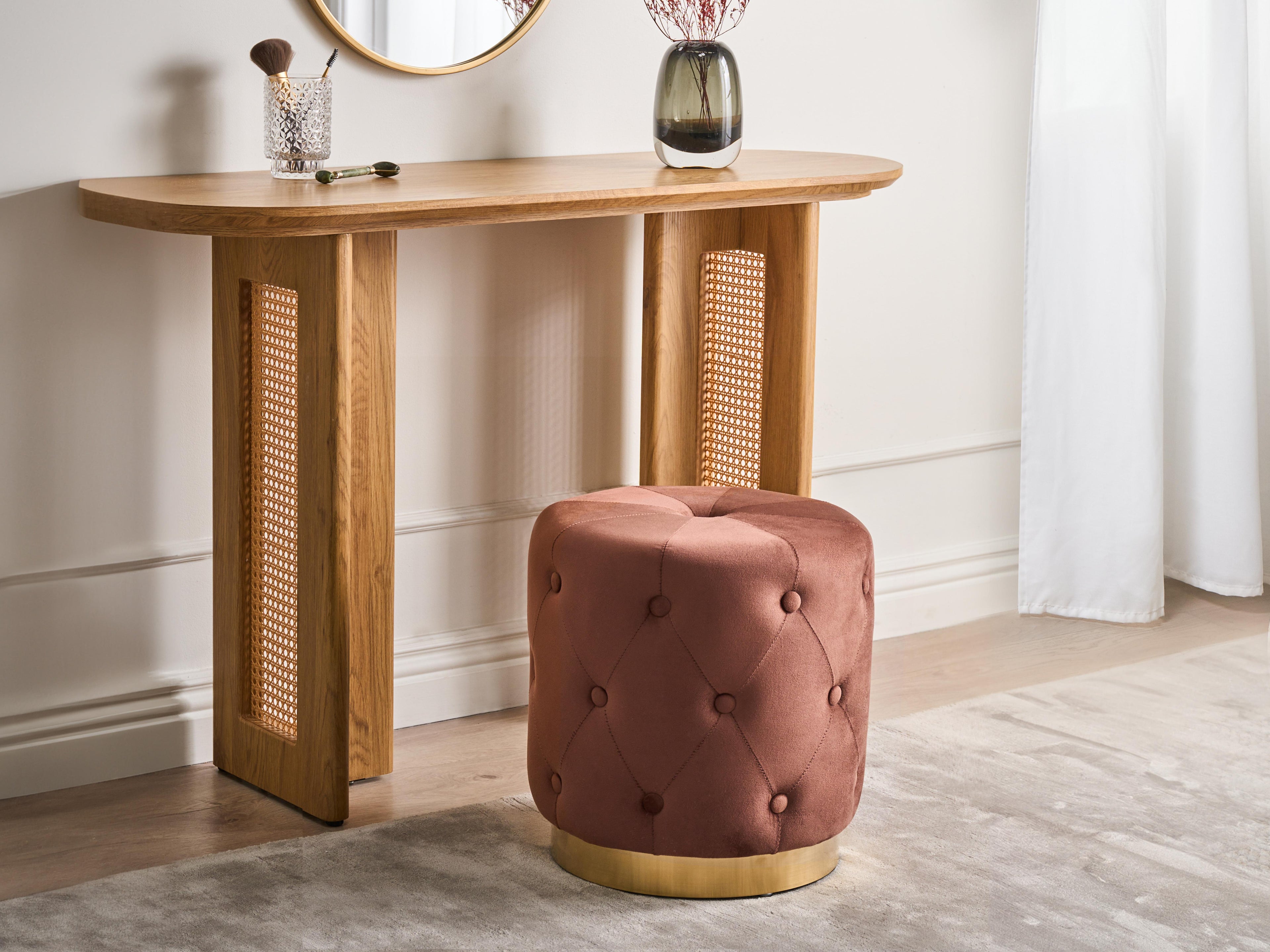  Pouffe CARROLLTON Velvet Brown
