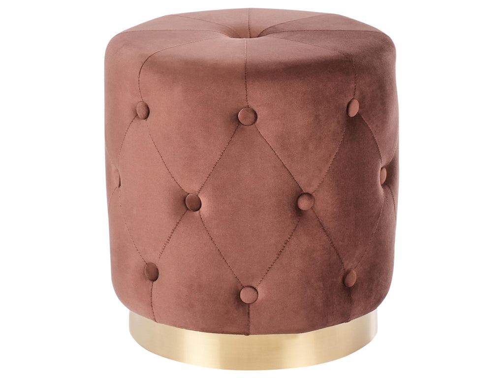  Pouffe CARROLLTON Velvet Brown